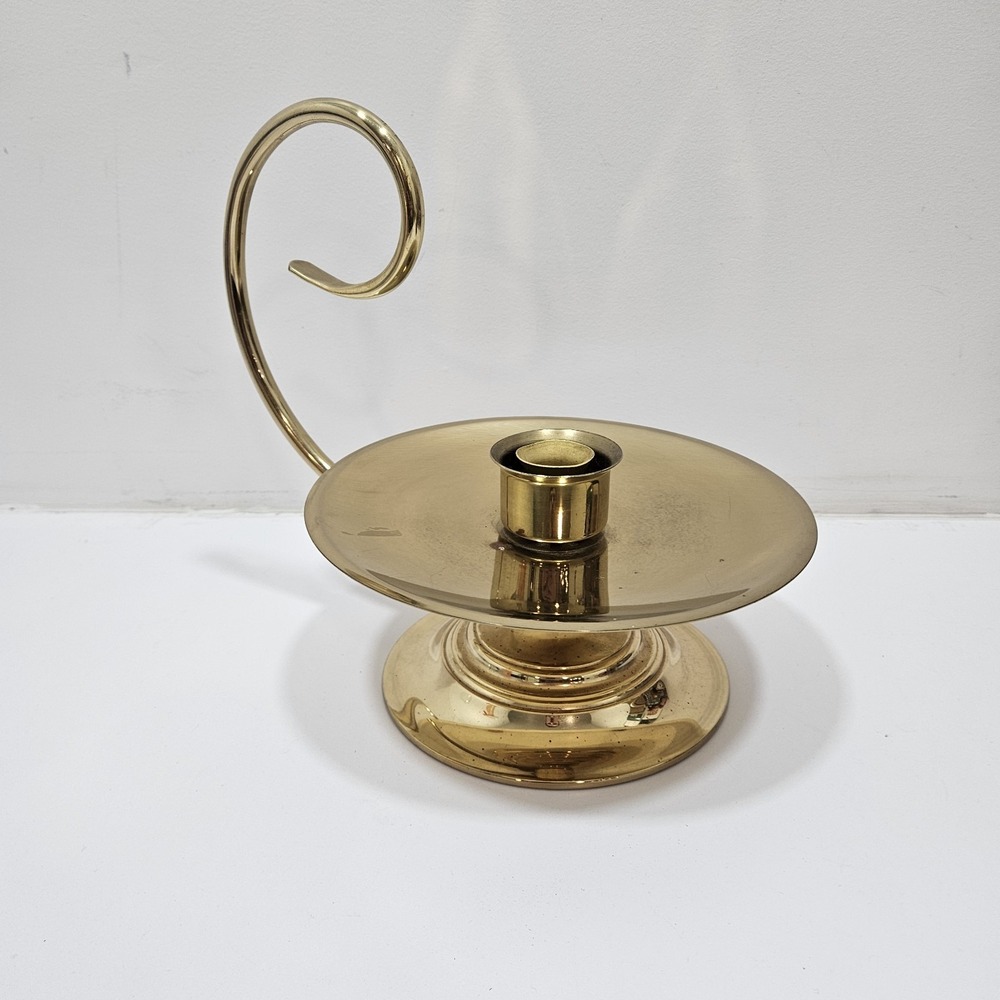 Vintage Baldwin Brass Chamberstick Candle Holder ~ Forged in America 9.5"